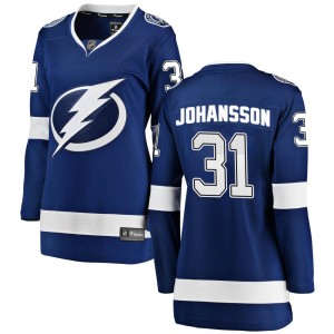 Jonas Johansson Women's Fanatics Branded Tampa Bay Lightning Breakaway Blue Home Jersey