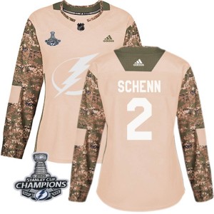 Luke Schenn Women's Adidas Tampa Bay Lightning Authentic Camo Veterans Day Practice 2020 Stanley Cup Champions Jersey