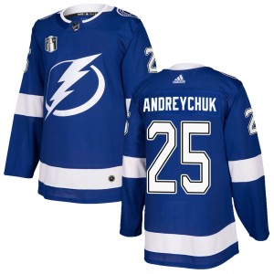 Dave Andreychuk Men's Adidas Tampa Bay Lightning Authentic Blue Home 2022 Stanley Cup Final Jersey