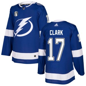 Wendel Clark Men's Adidas Tampa Bay Lightning Authentic Blue Home 2022 Stanley Cup Final Jersey
