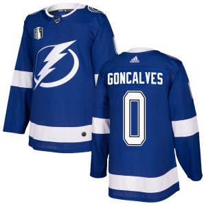 Gage Goncalves Men's Adidas Tampa Bay Lightning Authentic Blue Home 2022 Stanley Cup Final Jersey