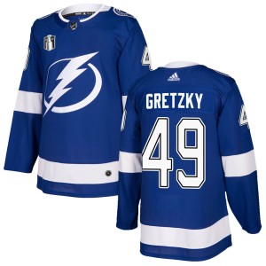 Brent Gretzky Men's Adidas Tampa Bay Lightning Authentic Blue Home 2022 Stanley Cup Final Jersey