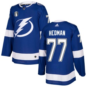 Victor Hedman Men's Adidas Tampa Bay Lightning Authentic Blue Home 2022 Stanley Cup Final Jersey