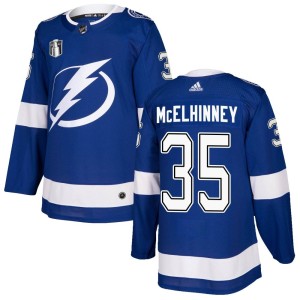 Curtis McElhinney Men's Adidas Tampa Bay Lightning Authentic Blue Home 2022 Stanley Cup Final Jersey