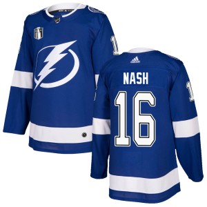 Riley Nash Men's Adidas Tampa Bay Lightning Authentic Blue Home 2022 Stanley Cup Final Jersey