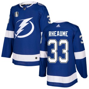 Manon Rheaume Men's Adidas Tampa Bay Lightning Authentic Blue Home 2022 Stanley Cup Final Jersey