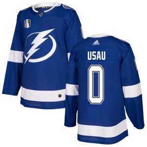 Ilya Usau Men's Adidas Tampa Bay Lightning Authentic Blue Home 2022 Stanley Cup Final Jersey