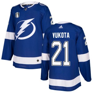 Mick Vukota Men's Adidas Tampa Bay Lightning Authentic Blue Home 2022 Stanley Cup Final Jersey