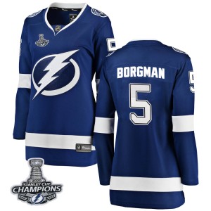 Andreas Borgman Women's Fanatics Branded Tampa Bay Lightning Breakaway Blue Home 2020 Stanley Cup Champions Jersey