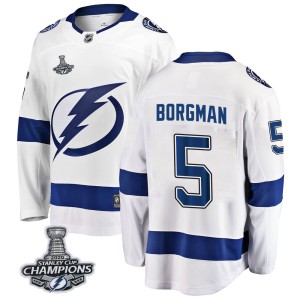 Andreas Borgman Youth Fanatics Branded Tampa Bay Lightning Breakaway White Away 2020 Stanley Cup Champions Jersey