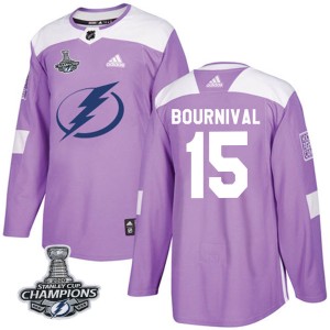 Michael Bournival Men's Adidas Tampa Bay Lightning Authentic Purple Fights Cancer Practice 2020 Stanley Cup Champions Jersey