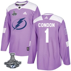 Mike Condon Men's Adidas Tampa Bay Lightning Authentic Purple Fights Cancer Practice 2020 Stanley Cup Champions Jersey