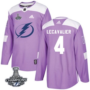 Vincent Lecavalier Men's Adidas Tampa Bay Lightning Authentic Purple Fights Cancer Practice 2020 Stanley Cup Champions Jersey