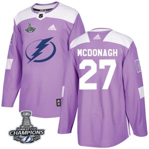Ryan McDonagh Men's Adidas Tampa Bay Lightning Authentic Purple Fights Cancer Practice 2020 Stanley Cup Champions Jersey