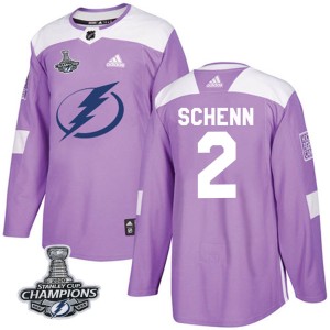 Luke Schenn Men's Adidas Tampa Bay Lightning Authentic Purple Fights Cancer Practice 2020 Stanley Cup Champions Jersey