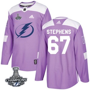 Mitchell Stephens Men's Adidas Tampa Bay Lightning Authentic Purple Fights Cancer Practice 2020 Stanley Cup Champions Jersey