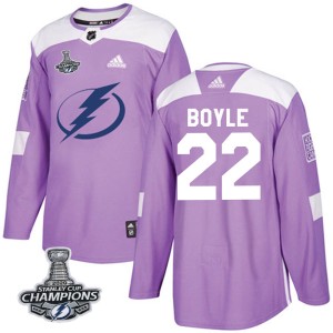 Dan Boyle Youth Adidas Tampa Bay Lightning Authentic Purple Fights Cancer Practice 2020 Stanley Cup Champions Jersey