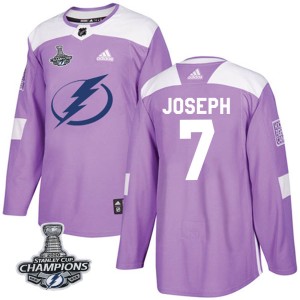 Mathieu Joseph Youth Adidas Tampa Bay Lightning Authentic Purple Fights Cancer Practice 2020 Stanley Cup Champions Jersey