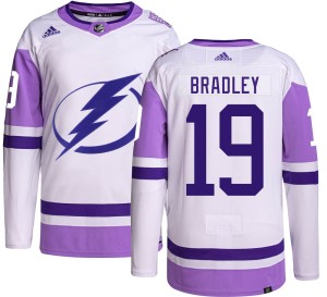 Brian Bradley Men's Adidas Tampa Bay Lightning Authentic Hockey Fights Cancer Jersey