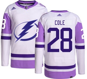 Ian Cole Men's Adidas Tampa Bay Lightning Authentic Hockey Fights Cancer Jersey