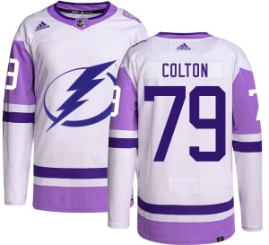 Ross Colton Men's Adidas Tampa Bay Lightning Authentic Hockey Fights Cancer Jersey