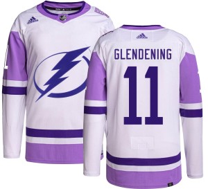Luke Glendening Men's Adidas Tampa Bay Lightning Authentic Hockey Fights Cancer Jersey