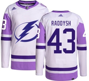 Darren Raddysh Men's Adidas Tampa Bay Lightning Authentic Hockey Fights Cancer Jersey