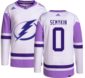 Dmitry Semykin Men's Adidas Tampa Bay Lightning Authentic Hockey Fights Cancer Jersey