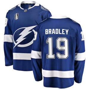 Brian Bradley Youth Fanatics Branded Tampa Bay Lightning Breakaway Blue Home 2022 Stanley Cup Final Jersey