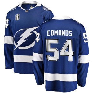 Lucas Edmonds Youth Fanatics Branded Tampa Bay Lightning Breakaway Blue Home 2022 Stanley Cup Final Jersey