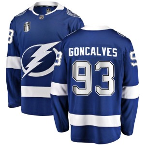 Gage Goncalves Youth Fanatics Branded Tampa Bay Lightning Breakaway Blue Home 2022 Stanley Cup Final Jersey
