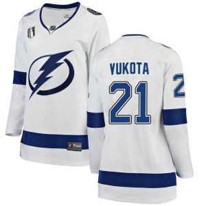 Mick Vukota Women's Fanatics Branded Tampa Bay Lightning Breakaway White Away 2022 Stanley Cup Final Jersey
