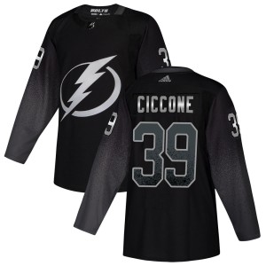 Enrico Ciccone Youth Adidas Tampa Bay Lightning Authentic Black Alternate Jersey