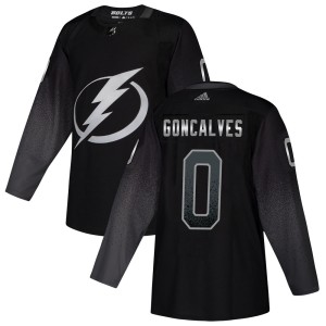 Gage Goncalves Youth Adidas Tampa Bay Lightning Authentic Black Alternate Jersey