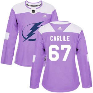 Declan Carlile Women's Adidas Tampa Bay Lightning Authentic Purple Fights Cancer Practice Jersey