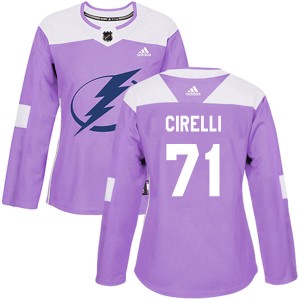Anthony Cirelli Women's Adidas Tampa Bay Lightning Authentic Purple Fights Cancer Practice Jersey