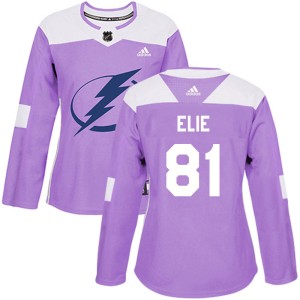 Remi Elie Women's Adidas Tampa Bay Lightning Authentic Purple Fights Cancer Practice Jersey