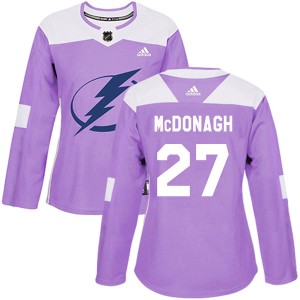 Ryan McDonagh Women's Adidas Tampa Bay Lightning Authentic Purple Fights Cancer Practice Jersey