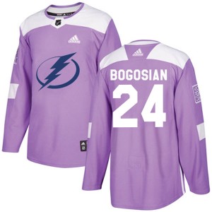 Zach Bogosian Men's Adidas Tampa Bay Lightning Authentic Purple Fights Cancer Practice Jersey
