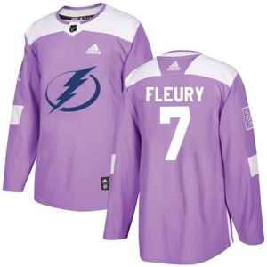 Haydn Fleury Men's Adidas Tampa Bay Lightning Authentic Purple Fights Cancer Practice Jersey