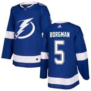 Andreas Borgman Men's Adidas Tampa Bay Lightning Authentic Blue Home Jersey