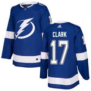 Wendel Clark Men's Adidas Tampa Bay Lightning Authentic Blue Home Jersey