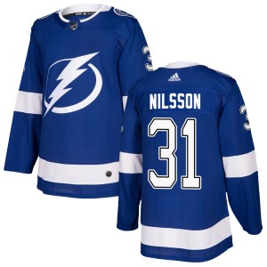 Anders Nilsson Men's Adidas Tampa Bay Lightning Authentic Blue Home Jersey