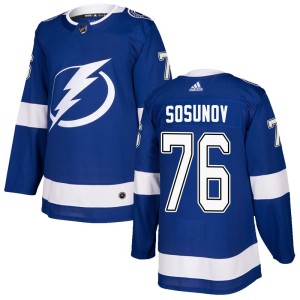 Oleg Sosunov Men's Adidas Tampa Bay Lightning Authentic Blue Home Jersey