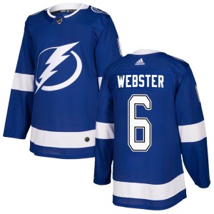 McKade Webster Men's Adidas Tampa Bay Lightning Authentic Blue Home Jersey