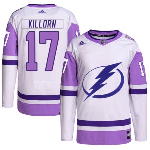 Alex Killorn Youth Adidas Tampa Bay Lightning Authentic White/Purple Hockey Fights Cancer Primegreen Jersey