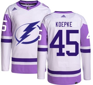 Cole Koepke Youth Adidas Tampa Bay Lightning Authentic Hockey Fights Cancer Jersey