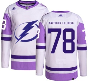 Emil Martinsen Lilleberg Youth Adidas Tampa Bay Lightning Authentic Hockey Fights Cancer Jersey