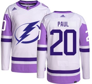 Nicholas Paul Youth Adidas Tampa Bay Lightning Authentic Hockey Fights Cancer Jersey