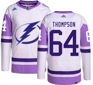 Jack Thompson Youth Adidas Tampa Bay Lightning Authentic Hockey Fights Cancer Jersey